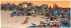 Shaolin Cowboy Limited Edition 17"X36" Art Print Signed By Geof Darrow